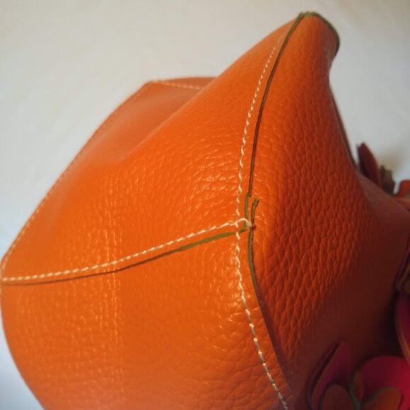 NWT  Mellow World  Orange + Pink flowers   small tote bag - Picture 11 of 11